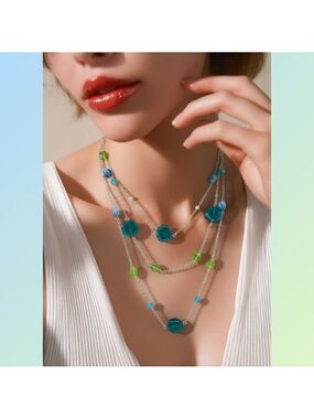 Vintage Czech handmade beaded  glass necklace
